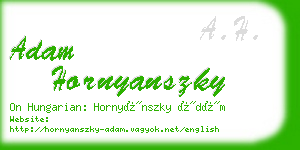 adam hornyanszky business card